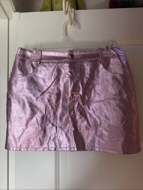 Metallic Pink Mini Skirt
